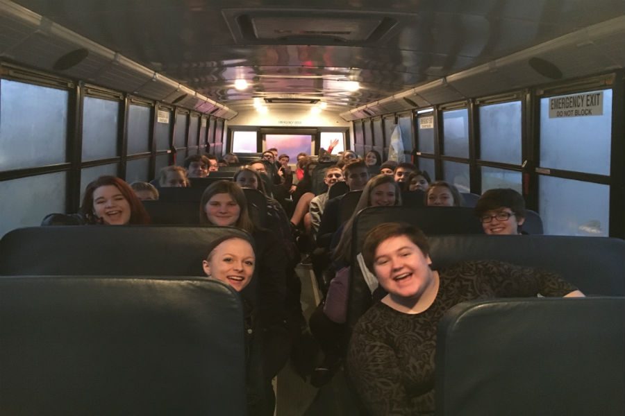 Not so bright, but very early, the Speech team loaded the bus on January 21st to head to Districts in Perry. Emily Neumann said, Its exciting to compete on a new level.
