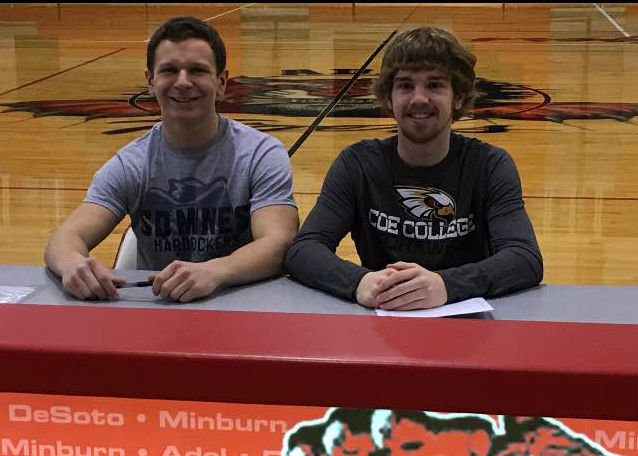 West+and+McCartney+sign+to+play+football+at+the+collegiate+level.+West+will+play+for+South+Dakota+School+of+Mines+and+McCartney+for+Coe+College.