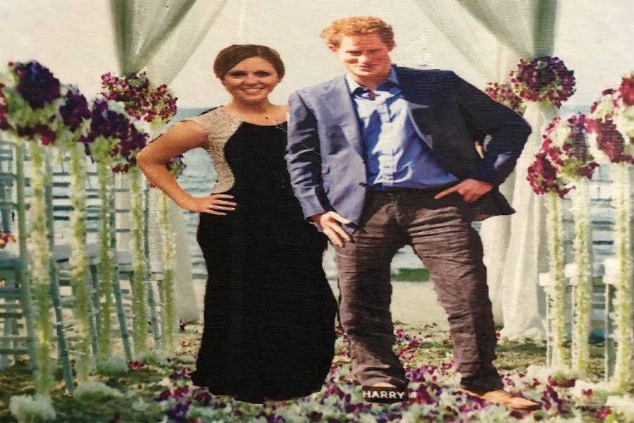 The happy couple: Sara Boesen and Prince Harry