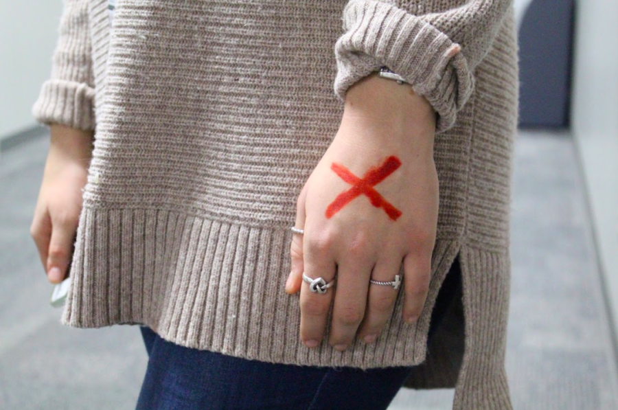 Over 40 million people are currently trapped in slavery. ADM HS recognizes Shine A Light On Slavery Day on February 13th by drawing a red X on their hands. 