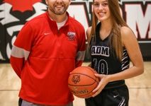 Aniston Smith and her basketball Coach; Jacob Cleveland