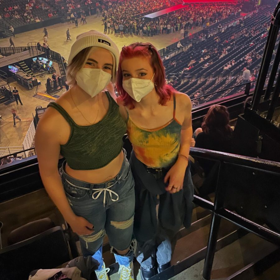 Reyna Shirley-Brown (freshman) and Chris Aukes (senior) at Billie Eilish Concert in March 2022.
