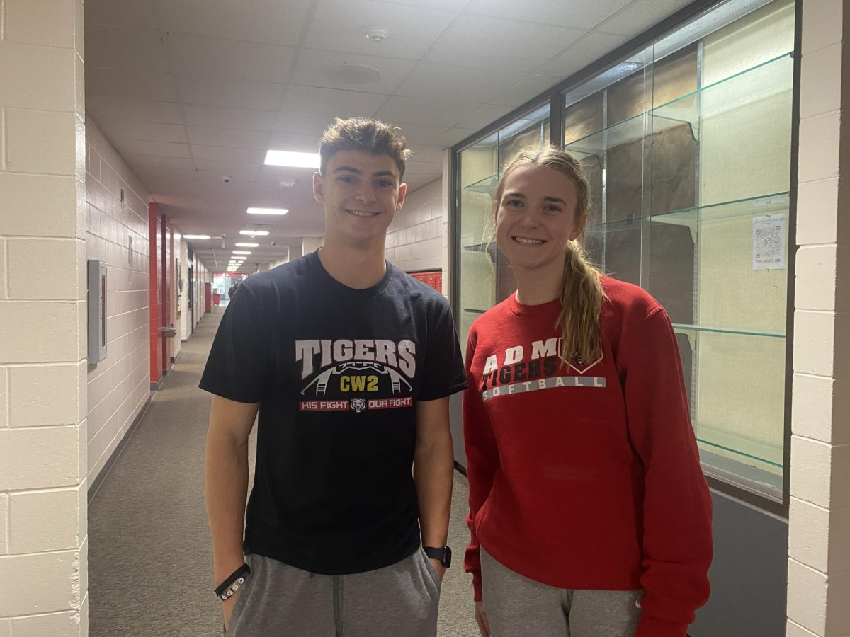 Meet The National Honor Society officers. On the left is Tom Hook ADMs National Honor Society President, and on the right is Hannah Grossman ADMs National Honor Society Treasurer. Not pictured is Brevin Doll, ADMs National Honor Society Vice President
