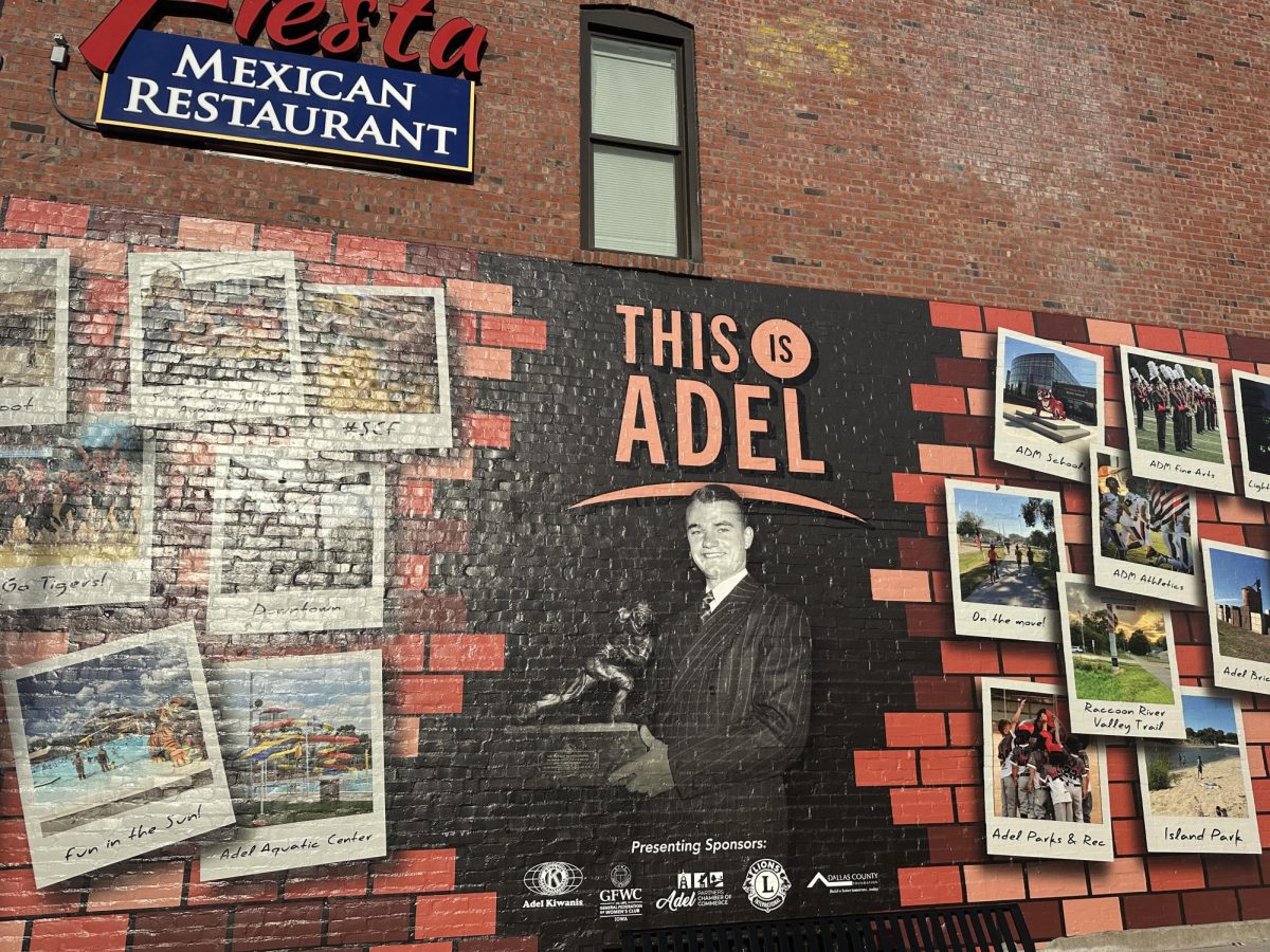 Placed right below the Fiesta Mexican Restaurant sign is a new mural in downtown Adel.
