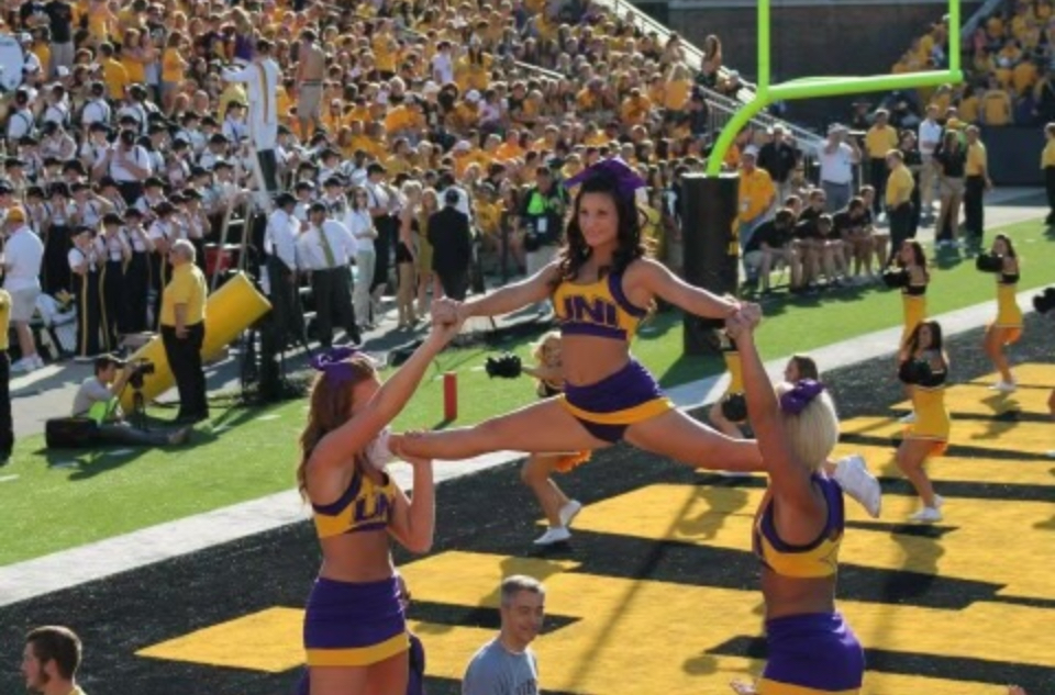 Kaitlyn as a college cheerleader 