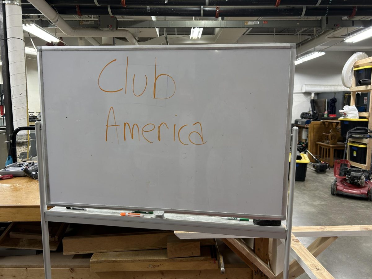A whiteboard with the new club’s name stands at the entrance of the school’s industrial technology classroom, where meetings take place. This was visible to people walking by in the hallway and confirmed that Club America was indeed in session for the first time at ADM High School. While it has humble beginnings, this club hopes to interest students and see growth in the coming semester. 