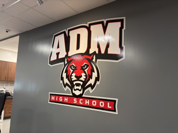 Proudly displayed on the wall, the ADM high school logo is found many places highlighting ADM's intense school spirit. The office is home of many of ADM's administration in charge of making new rules for students.